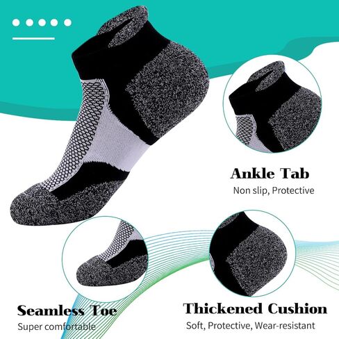 Kodal Copper Infused Ankle Socks Cushioned Athletic Low Cut Super Comfy Breathable Odor Free Socks with Tab in Saudi Arabia