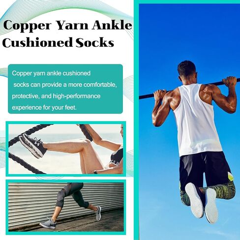 Kodal Copper Infused Ankle Socks Cushioned Athletic Low Cut Super Comfy Breathable Odor Free Socks with Tab in Saudi Arabia
