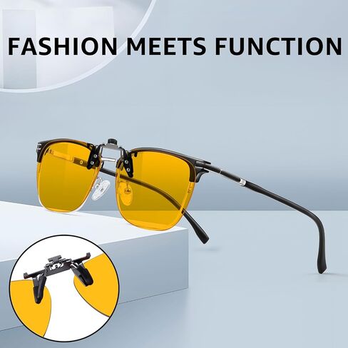 3 Pack Clip On Blue Light Blocking Glasses for Eyes Strain/Light-Sensitive Flip Up Computer Gaming Glasses BL1007 in Kuwait