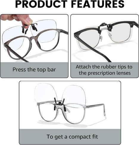 3 Pack Clip On Blue Light Blocking Glasses for Eyes Strain/Light-Sensitive Flip Up Computer Gaming Glasses BL1007 in Kuwait