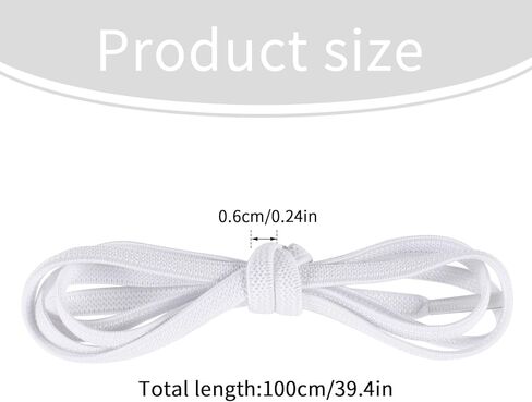 4 أزواج من أربطة الأحذية بدون أربطة، أربطة أحذية مرنة بيضاء مقاس 1/4 بوصة مع قفل أربطة للأحذية الرياضية، أربطة أحذية قابلة للتمدد بدون أربطة للأطفال والبالغين in Kuwait