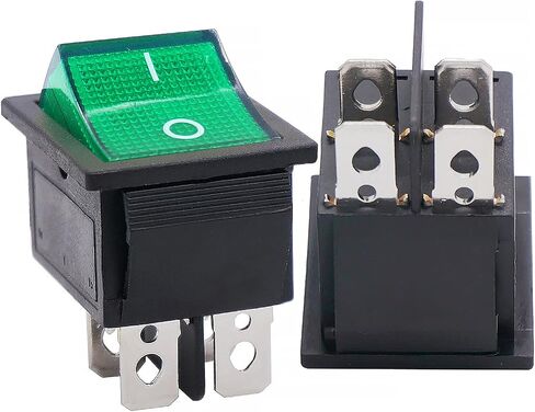 Twidec/2Pcs Rocker Switch 4 Pins 2 Position ON/Off AC 10A/125V 6A/250V DPST Car Boat Black KCD4 Rocker Switch Toggle KCD2-201 in Saudi Arabia