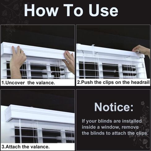 Valance Clips for Blinds, 3 Inch Valance Clips, Clear Plastic Valance Clips, Hidden Valance Clips for Horizontal Blind Valance (12 PCS) in Saudi Arabia