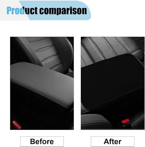 Car Center Console Pad, Comfort Auto Leather Armrest Cover, Soft Car Armrest Storage Box Mat, Universal Car Interior Protection Accessories for Car SUV Truck (Black) in Saudi Arabia