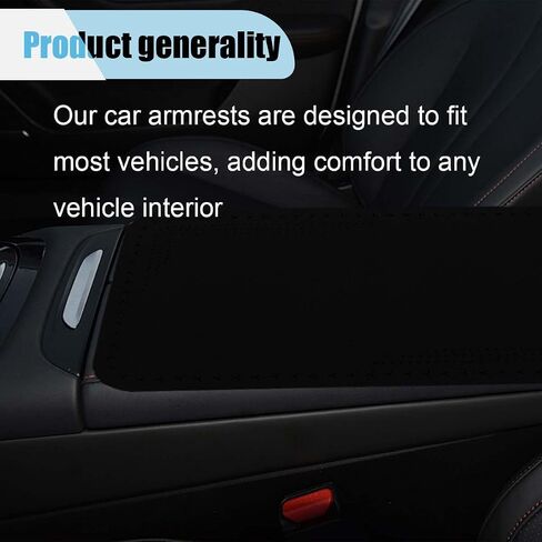 Car Center Console Pad, Comfort Auto Leather Armrest Cover, Soft Car Armrest Storage Box Mat, Universal Car Interior Protection Accessories for Car SUV Truck (Black) in Saudi Arabia