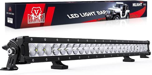Nilight Curved Led Light Bar 42 Inch 165W Flood Spot Combo Beam 16500LM P8/5W Chips Offroad Single Row Slim Lights IP68 LED Driving Lights for UTV Truck RZR SUV ATV Boat, 5 Years Warranty in Saudi Arabia