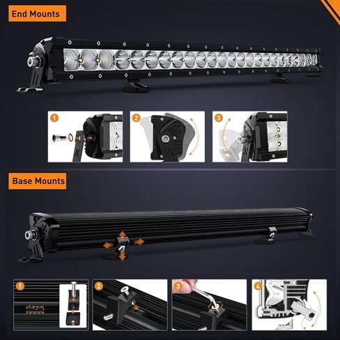 Nilight Curved Led Light Bar 42 Inch 165W Flood Spot Combo Beam 16500LM P8/5W Chips Offroad Single Row Slim Lights IP68 LED Driving Lights for UTV Truck RZR SUV ATV Boat, 5 Years Warranty in Saudi Arabia
