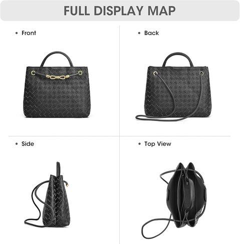 حقيبة كاتي المنسوجة للنساء وحقائب اليد وحقائب الكتف من الجلد المحبب للعمل أثناء السفر in Kuwait