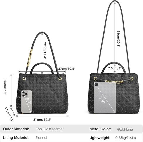 حقيبة كاتي المنسوجة للنساء وحقائب اليد وحقائب الكتف من الجلد المحبب للعمل أثناء السفر in Kuwait