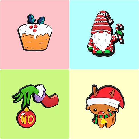 Shoe Charms for Christmas Gift,Cute Decoration Charms for Shoes Wristband,Shoe Charms for Sneakers Party Favors,Shoes Accessories Charms for Clog Sandals,Lovely Shoe Charm in Saudi Arabia