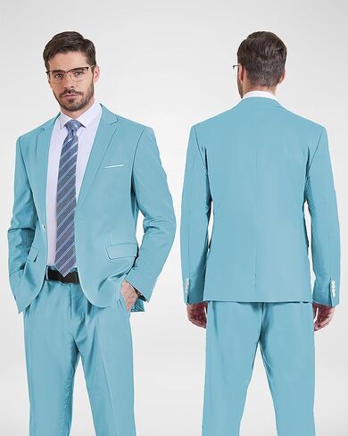 MY'S Men's Slim Fit Blazer, Two Button Casual Lightweight Jacket, Sport Coat for Daily in Kuwait