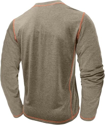 Mens Henley Shirts Casual Long Sleeve Button T-Shirts Basic Slim Fit Lightweight Tops in Saudi Arabia