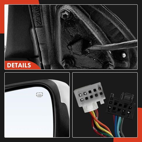 A-Premium Pair (2) Driver and Passenger Side Power Door Mirror - Compatible with Dodge Durango 2011-2022 - Heated Manual Folding Chrome Outside Rear View Mirror w/Turn Signal in Saudi Arabia
