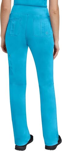 مجموعة فرك الأيدي العلاجية للنساء مع 7 جيوب، توب فرك برقبة على شكل حرف V 2245 وبنطال فرك حزام خصر محبوك 9133، تركواز - توب XL/بنطال XL in Kuwait