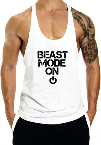 Men's Gym Tank Tops Y-Back Workout Muscle Tee Bodybuilding Stringer Fitness Sleeveless T-Shirts in Kuwait