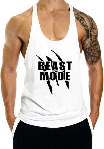 Men's Gym Tank Tops Y-Back Workout Muscle Tee Bodybuilding Stringer Fitness Sleeveless T-Shirts in Kuwait