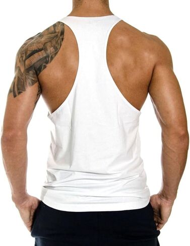 Men's Gym Tank Tops Y-Back Workout Muscle Tee Bodybuilding Stringer Fitness Sleeveless T-Shirts in Kuwait