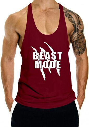 Men's Gym Tank Tops Y-Back Workout Muscle Tee Bodybuilding Stringer Fitness Sleeveless T-Shirts in Kuwait