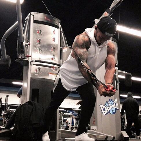 ZUEVI Men's Gym Muscle Hooded Tank Tops Sleeveless Workout Hoodies Shirts Bodybuilding Stringer T Shirt in Saudi Arabia