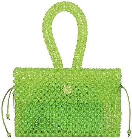 Manara Long Handmade Middle Eastern Women's Handbag/Purse - Light Weight Acrylic - Flashing Colors - Stylish (black) in Saudi Arabia