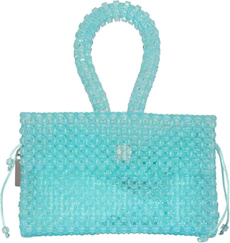 Manara Long Handmade Middle Eastern Women's Handbag/Purse - Light Weight Acrylic - Flashing Colors - Stylish (black) in Saudi Arabia
