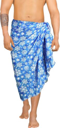 HAPPY BAY Men's Christmas Tree Holiday Bath Trunk Swimsuit Vacation Party Santa Gifts Sarong Pareo Beach Lava Lava Wrap in Saudi Arabia