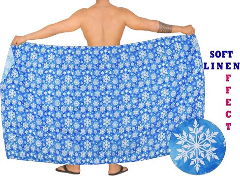 HAPPY BAY Men's Christmas Tree Holiday Bath Trunk Swimsuit Vacation Party Santa Gifts Sarong Pareo Beach Lava Lava Wrap in Saudi Arabia