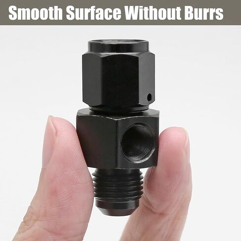 6AN Fuel Pressure Gauge Take Off Fitting Adapter, 6AN Male Flare to Female Swivel with 1/8 NPT Gauge Port Hose Adapter, Aluminum in Saudi Arabia