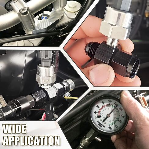 6AN Fuel Pressure Gauge Take Off Fitting Adapter, 6AN Male Flare to Female Swivel with 1/8 NPT Gauge Port Hose Adapter, Aluminum in Saudi Arabia
