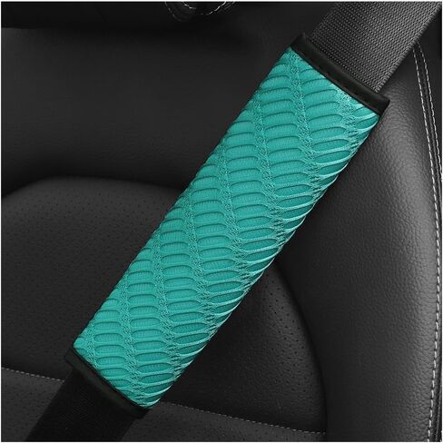 2PCS Car Seat Belt Covers, Breathable Comfortable Automotive Safe Strap Harness Pad Cushions, Mesh Vehicle Seatbelt Shoulder Neck Protectors, Universal for SUV, Truck, RV（Green） in Saudi Arabia