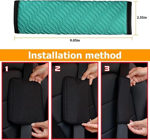 2PCS Car Seat Belt Covers, Breathable Comfortable Automotive Safe Strap Harness Pad Cushions, Mesh Vehicle Seatbelt Shoulder Neck Protectors, Universal for SUV, Truck, RV（Green） in Saudi Arabia