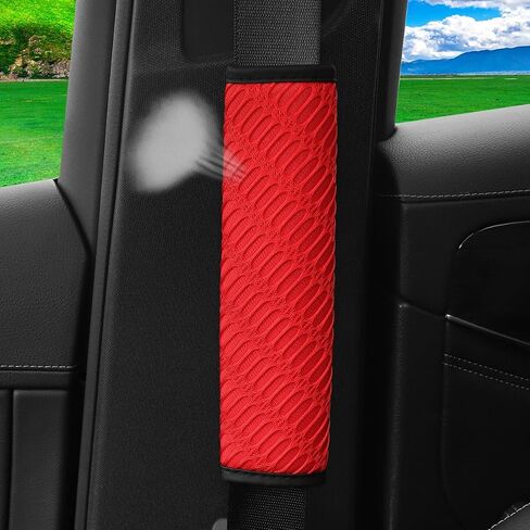 2PCS Car Seat Belt Covers, Breathable Comfortable Automotive Safe Strap Harness Pad Cushions, Mesh Vehicle Seatbelt Shoulder Neck Protectors, Universal for SUV, Truck, RV（Green） in Saudi Arabia