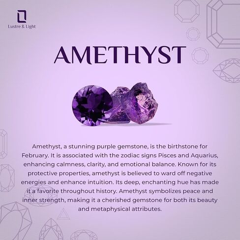 Moon Shape Natural Amethyst Stackable Ring for Women in Sterling Silver, February Birthstone Jewelry Gifts for Her Birthday, Christmas, Anniversary (Bezel Set) in Kuwait