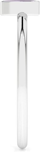 Moon Shape Natural Amethyst Stackable Ring for Women in Sterling Silver, February Birthstone Jewelry Gifts for Her Birthday, Christmas, Anniversary (Bezel Set) in Kuwait