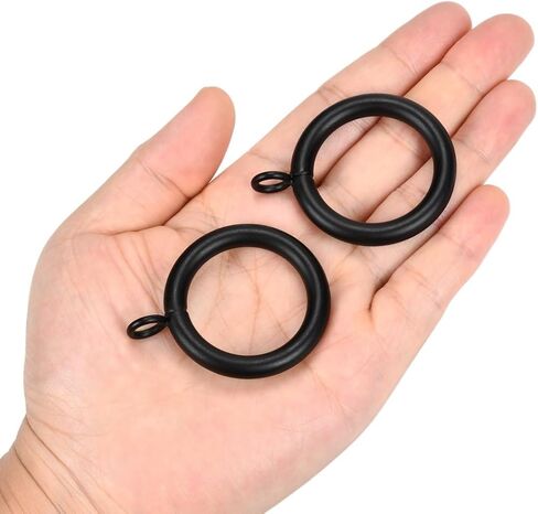 حلقة ستارة معدنية 28 قطعة بقطر داخلي 1 1/4 بوصة مع فتحات تناسب ما يصل إلى 1 بوصة قطر سلك كبير (نيكل ساتان - 28 قطعة) in Kuwait