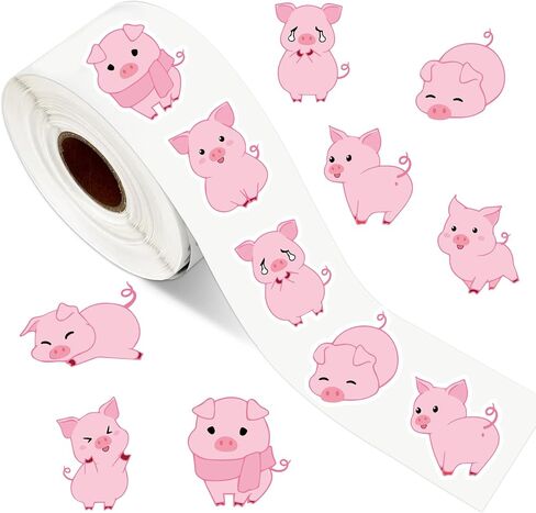 1000Pcs Cute Highland Cow Roll Sticker Cartoon Farm Animal Flower Paper Decals 8 Designs Self-Adhesive Stickers for Envelopes Scrapbook Gifts DIY Supplies, 1.5 in in Kuwait