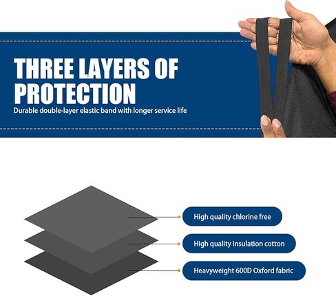 قطعة واحدة من غطاء الزجاج الأمامي للسيارة من أكسفورد السميك للسيارة، غطاء ثلجي مقاوم للماء في جميع الأحوال الجوية، سيارة مقاس 66.92 بوصة × 42.12 بوصة مع واقي مرآة جانبية، عالمي لمعظم السيارات (أسود) in Kuwait