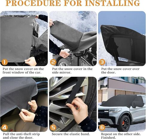 Car Snow Windshield Cover Compatible with Ford Explorer 2020-2024 600D Oxford Fabric Winter Outside Front Windshield Exterior Accessories Hail & Ice Protection with Side Mirror Covers in Saudi Arabia