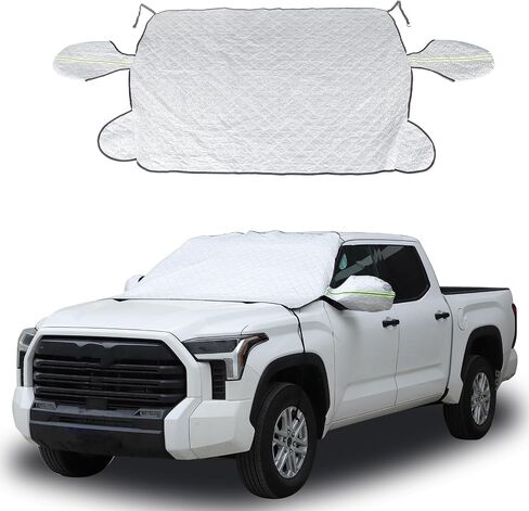 غطاء ثلجي للزجاج الأمامي مناسب لسيارة Toyota Tundra 2022-2023، غطاء الزجاج الأمامي الأمامي للثلج والثلج، غطاء جليدي للزجاج الأمامي يحمي من المطر والشمس والصقيع (أسود) in Saudi Arabia