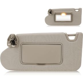 Left & Right Driver Passenger Side Sun Visor for Nissan Altima 2013-2018, Replace for 96400-3TA2A, 96401-3TA2A, Beige Left & Right side Sun Visor with Light