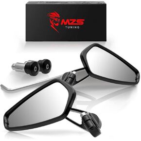 MZS Motorcycle Bar End Mirrors Rear View Side Mirror Black 7/8 Compatible with GROM MSX125 CB500F Z125 Z750 Z900 MT-03 MT-07 FZ-07 MT-09 FZ-09 MT-10 FZ-10 FZ6 FZ8 FZ6R SV650 SV1000 GSXR 600 750 1000