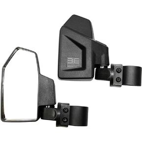 Bevel Engineering UTV Rear View Side Mirror Kit (2 Pack) - Compatible With 1.6" - 2" Round Roll Cage Bar - Break Away & Adjustable - High Impact Shatter Proof Tempered Glass (Driver & Passenger Side)