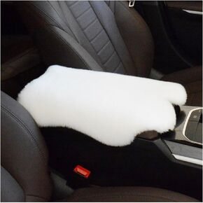 Fluffy Arm Rest Cover for Car,Soft Warm Car Armrest Cover Protects Center Consoles,Autumn Winter Essential Car Console Covers Interior Car Accessories for Women & Men (Beige)
