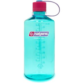 Nalgene Sustain Tritan BPA-Free Water Bottle Made with Material Derived from 50% Plastic Waste, 32 OZ, Narrow Mouth,Grey