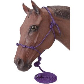 Tough 1 Poly Rope Halter W/Knots & 14Ft Lead