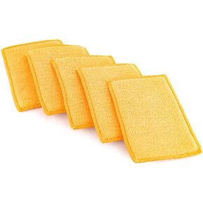 The Rag Company - Jersey Bug Scrubber Pads - Terry Weave, Easily and Safely Trap Bug Splatter in Sponge, Safe on All Finishes, 4in x 6in, Blue (5-Pack)