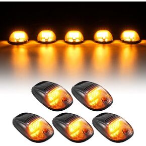 KOMAS 5X العنبر 24 LED سقف كابينة الدخان تشغيل أعلى أضواء ماركر 264146BK تجميع الأسلاك تسخير متوافق مع دودج رام 1500 2500 3500 4500 5500 2003-2018 شاحنات بيك اب