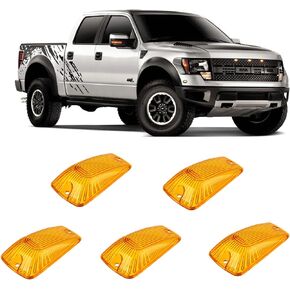 5 Pieces Top Roof Cab Marker Lights Lens Cover Replacement for 1988-2000 Chevy GMC C/K1500/2500/3500/4500/5500/6500/7500 Kodiak Topkick Trucks