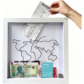 Adventure Archive Box - A Beautifully Crafted Travel Shadow Box for Your Adventures, Memory Box with Ticket Slot, Our Adventure Box Inspired Design,Ticket Shadow Box.