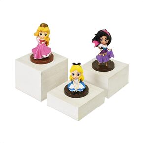 MOOCA Customizable Wooden Display Risers Set - 3 Different Height Stands for Jewelry, Watches, Cosmetics, and Accessory, Antique White Color